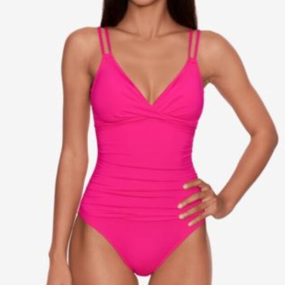 Lauren Ralph Lauren Double Strap Tummy Control One Piece Swimsuit Size 8 - Picture 1 of 10